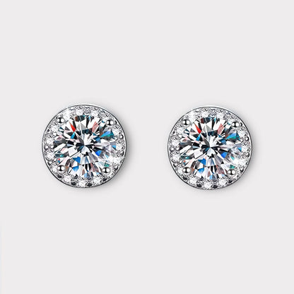 Moissanite Magnetic Halo Earrings