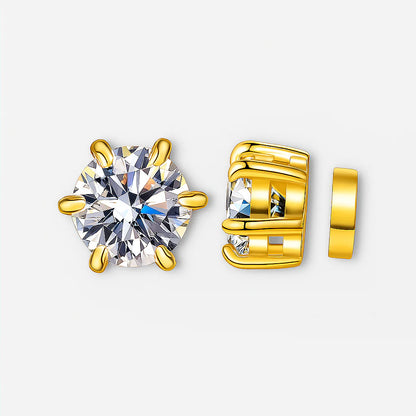 Moissanite Magnetic Stud Earrings 1 CT