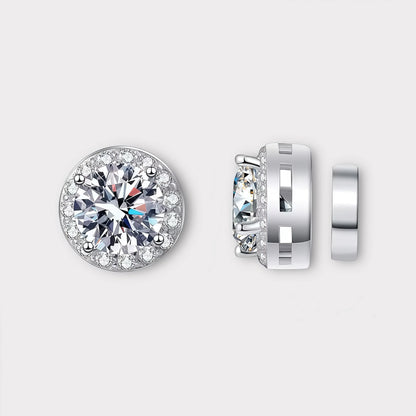 Moissanite Magnetic Halo Earrings