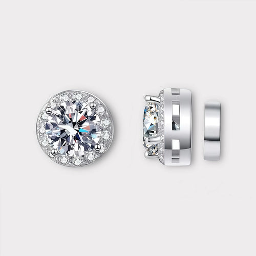 Moissanite Magnetic Halo Earrings
