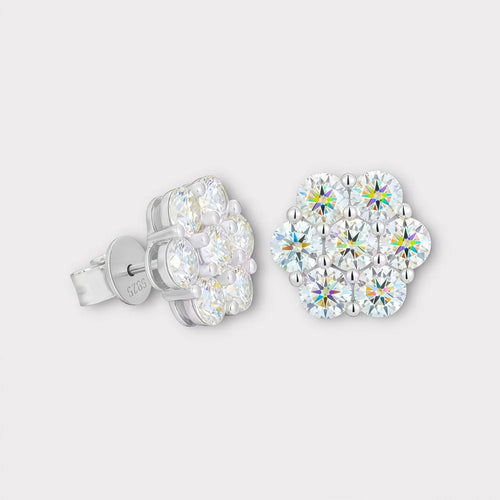 Moissanite Flower Earrings