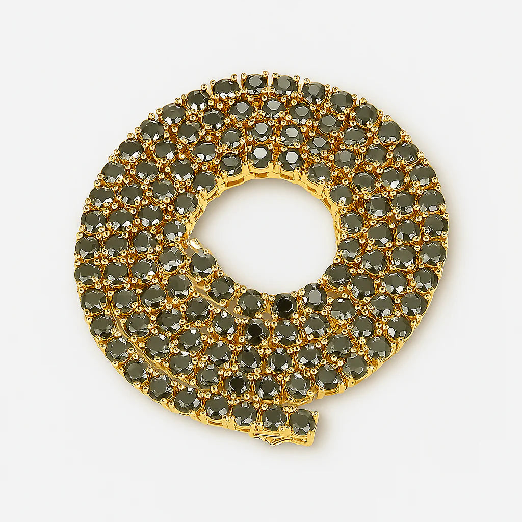 Black Moissanite Tennis Chain
