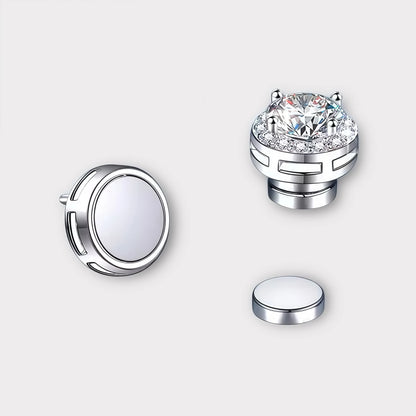 Moissanite Magnetic Halo Earrings