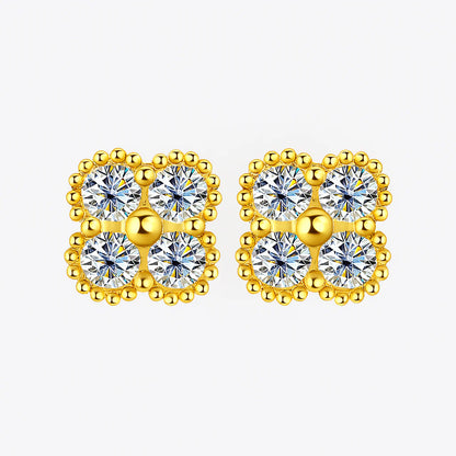 Moissanite Clover Earrings
