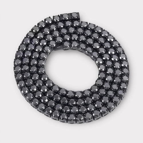Black Moissanite Tennis Chain
