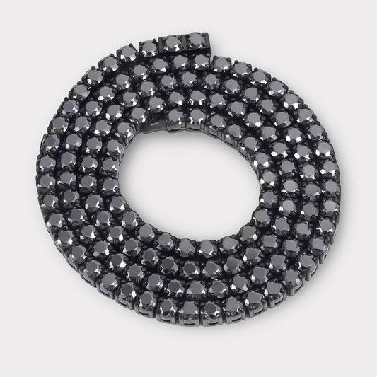 Black Moissanite Tennis Chain