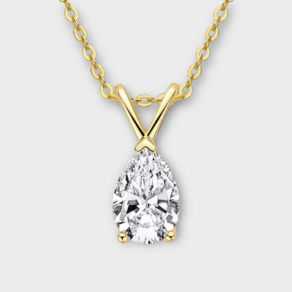 Pear Shaped Moissanite Necklace