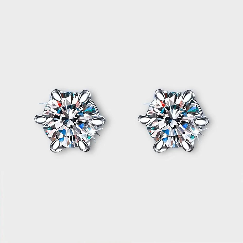 Moissanite Magnetic Stud Earrings 1 CT