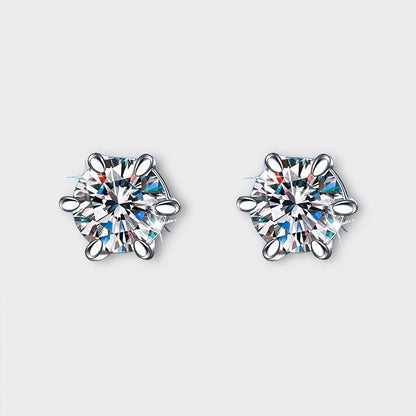 Moissanite Magnetic Stud Earrings 1 CT