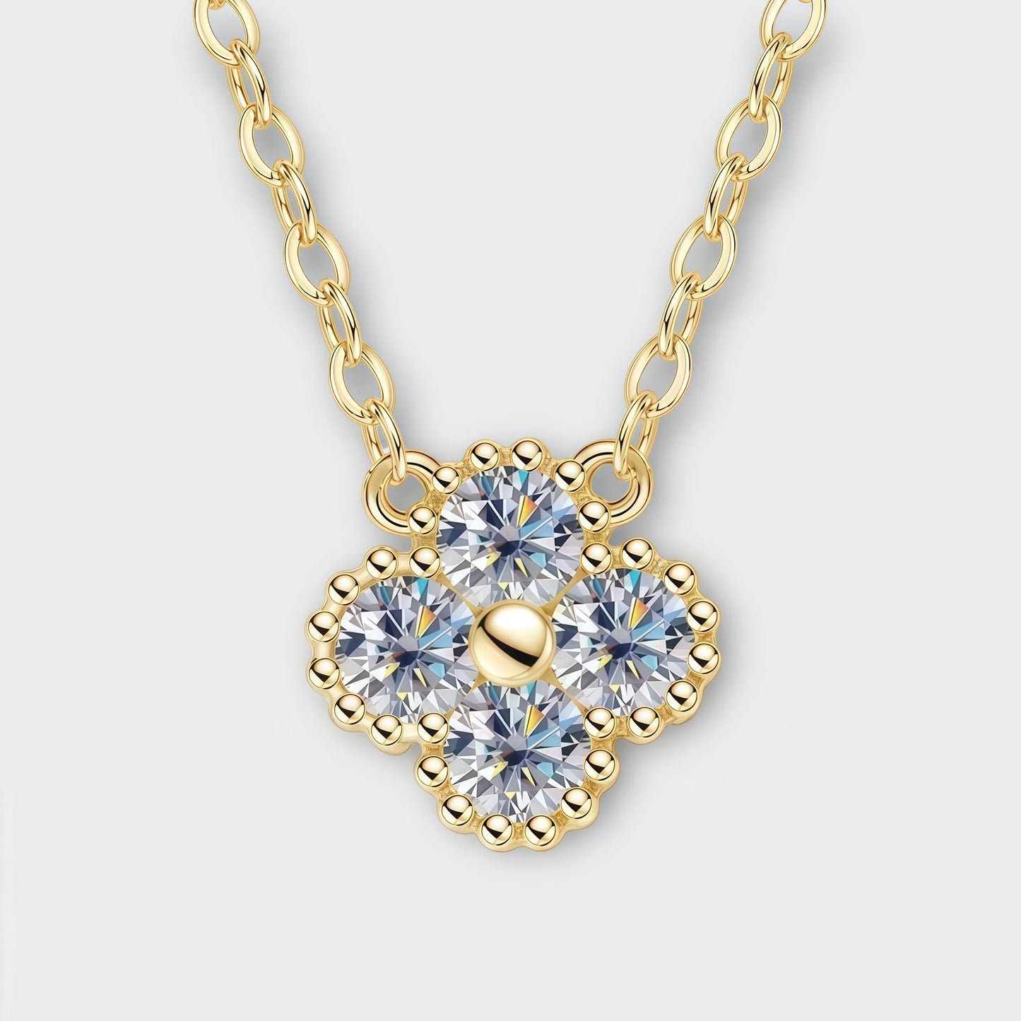 Moissanite Clover Necklace