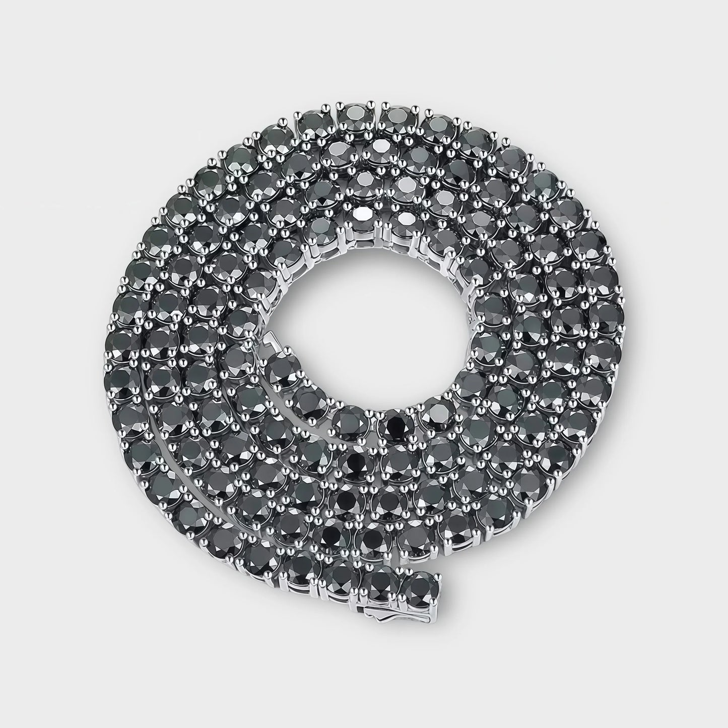 Black Moissanite Tennis Chain