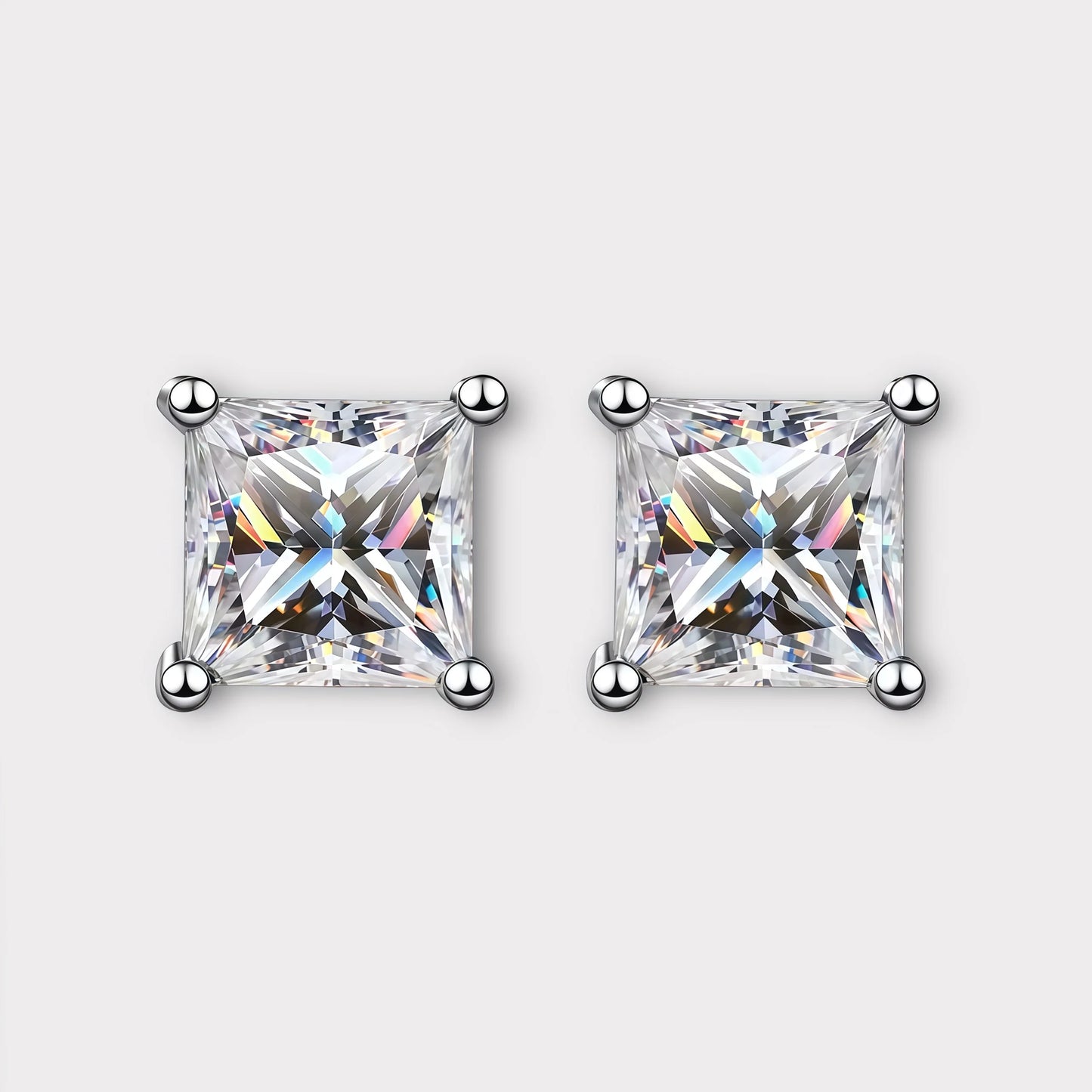Princess Cut Moissanite Earrings