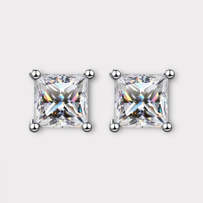 Princess Cut Moissanite Earrings
