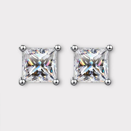 Princess Cut Moissanite Earrings