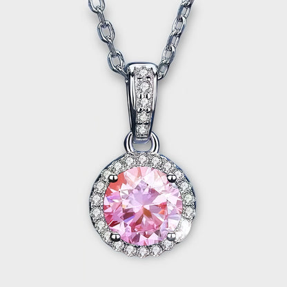 Moissanite Halo Necklace