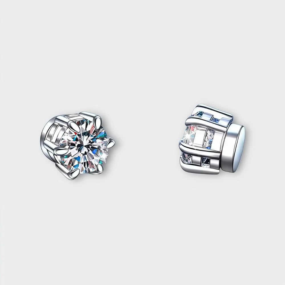 Moissanite Magnetic Stud Earrings 1 CT