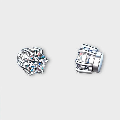 Moissanite Magnetic Stud Earrings 1 CT