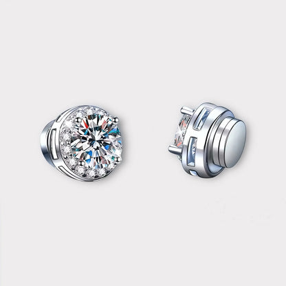 Moissanite Magnetic Halo Earrings