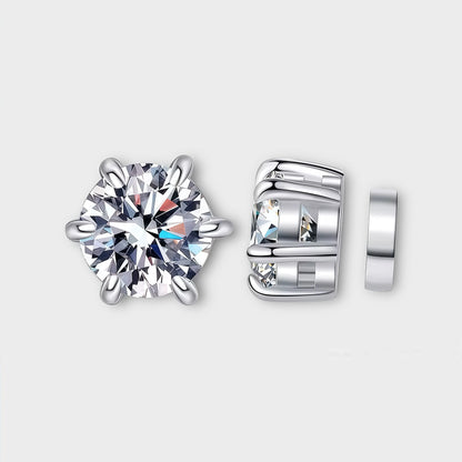 Moissanite Magnetic Stud Earrings 1 CT