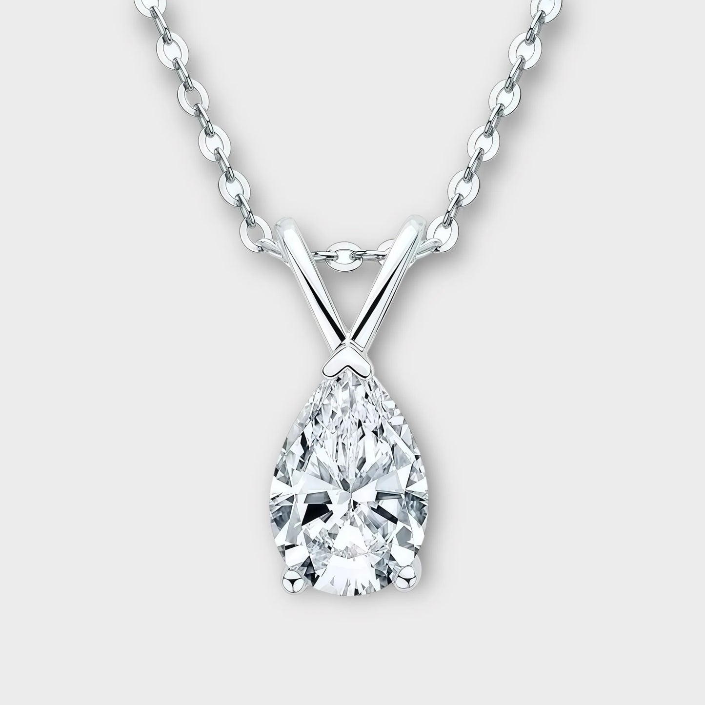 Pear Shaped Moissanite Necklace