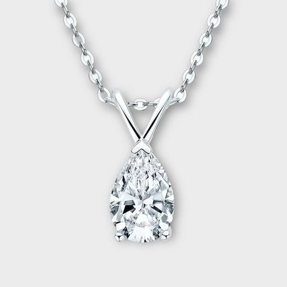 Pear Shaped Moissanite Necklace
