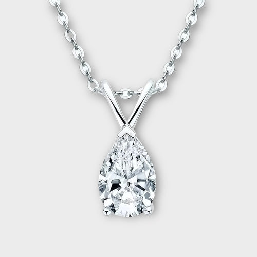 Pear Shaped Moissanite Necklace