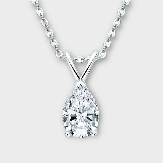 Pear Shaped Moissanite Necklace