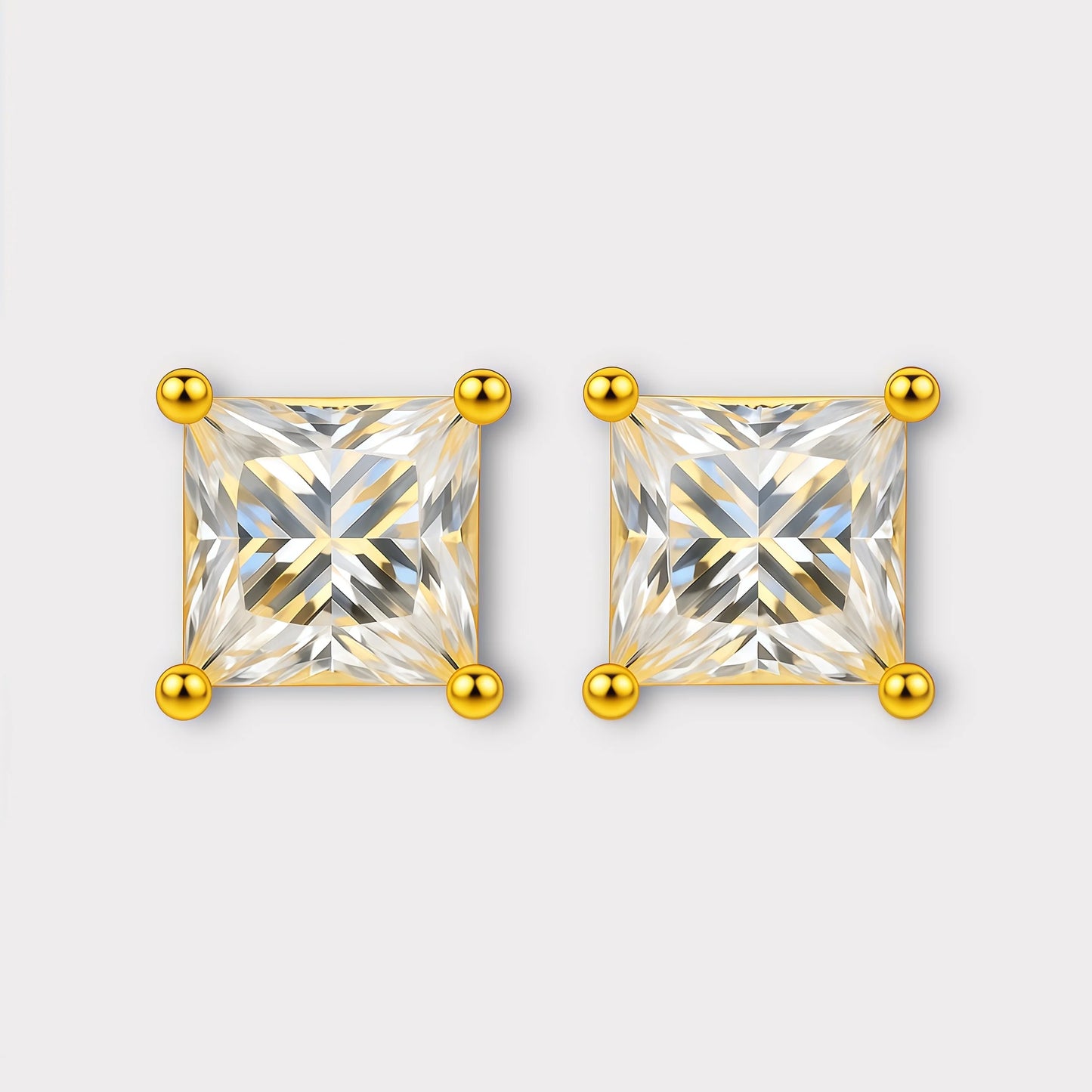 Princess Cut Moissanite Earrings