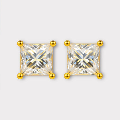 Princess Cut Moissanite Earrings