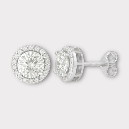 Halo Moissanite Earrings