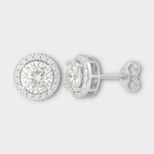 Halo Moissanite Earrings