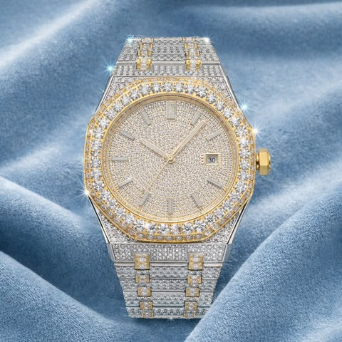 Gold Royal Oak Bust Down Moissanite Watch