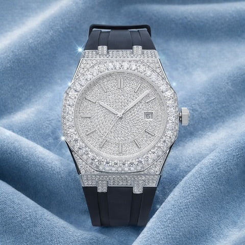 Royal-Oak Silicone Band Moissanite Watch